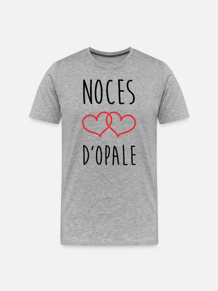 Opal Wedding 21 Years of Love - Men's Premium Organic T-Shirt - heather grey