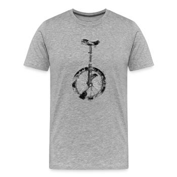 Unicycle | Descendance freestyle en monocycle - T-shirt bio Premium Homme - gris chiné - Devant - Damien (186cm)