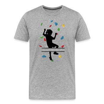 Climbing Wall Girl – Custom Climber - Men's Premium Organic T-Shirt - heather grey - Front - Damien (186cm)