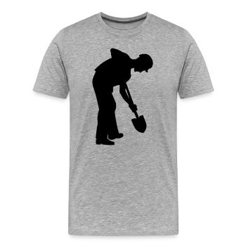 Travailleur au sol – Équipe de creusement - T-shirt bio Premium Homme - gris chiné - Devant - Damien (186cm)