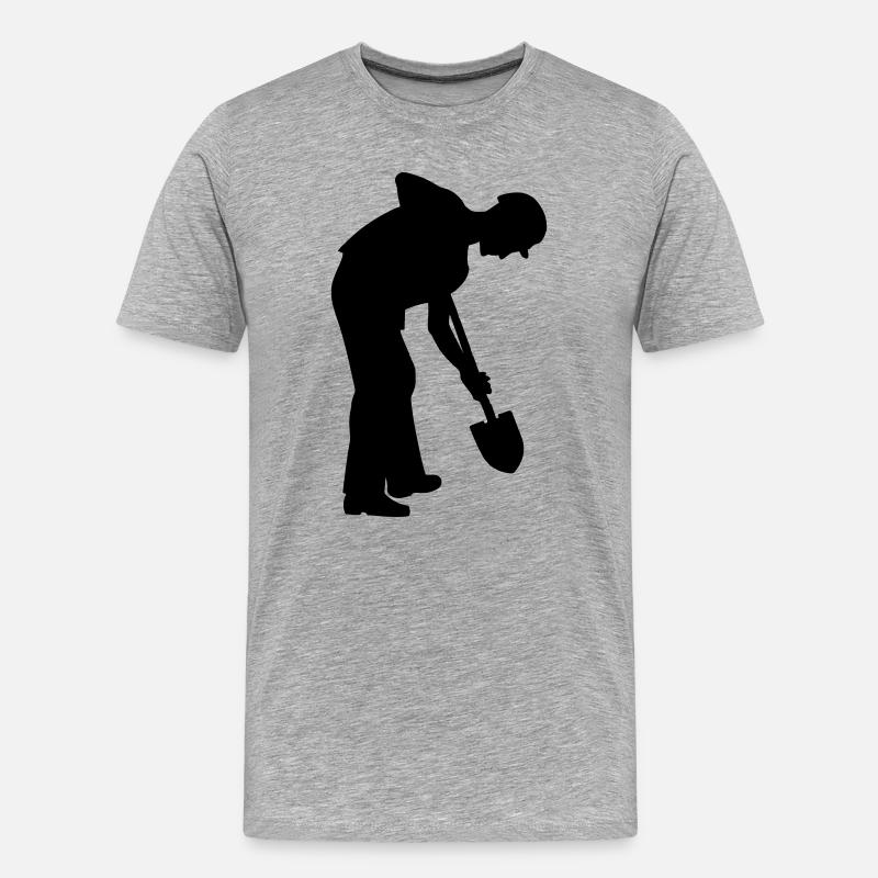 Fleißiger Bodenarbeiter – Grabteam - Männer Premium Bio T-Shirt - Grau meliert