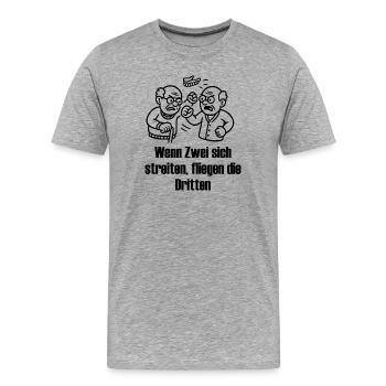 Dritte Zähne Zahn Dental Streit - Männer Premium Bio T-Shirt - Grau meliert - Vorne - Damien (186cm)
