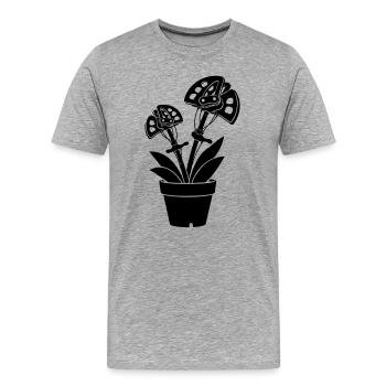 Klettern Klemmkeil Blumen Motiv - Männer Premium Bio T-Shirt - Grau meliert - Vorne - Damien (186cm)