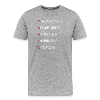 Mario - Männer Premium Bio T-Shirt - Grau meliert - Vorne - Damien (186cm)