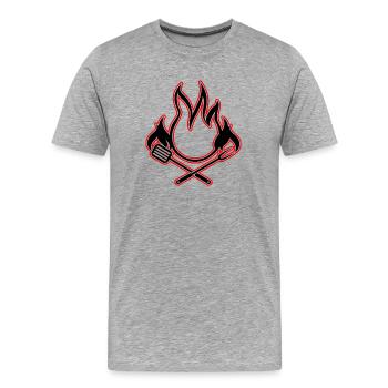 BBQ - Männer Premium Bio T-Shirt - Grau meliert - Vorne - Damien (186cm)