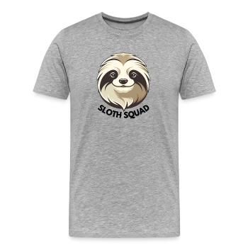 SLOTH SQUAD - Männer Premium Bio T-Shirt - Grau meliert - Vorne - Damien (186cm)