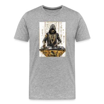 D Agency T-Shirt Ancient Egyptian - Men's Premium Organic T-Shirt - heather grey - Front - Damien (186cm)