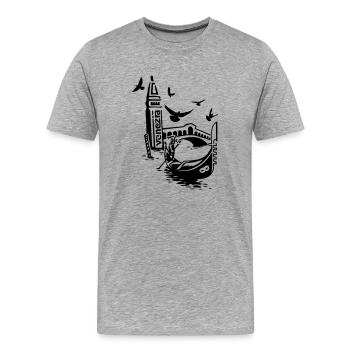 Venise - T-shirt bio Premium Homme - gris chiné - Devant - Damien (186cm)