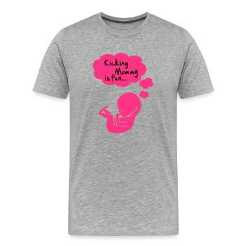 kicking mommy is fun... - T-shirt bio Premium Homme - gris chiné - Devant - Damien (186cm)