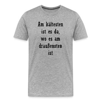 Winter Spruch lustig - Männer Premium Bio T-Shirt - Grau meliert - Vorne - Damien (186cm)