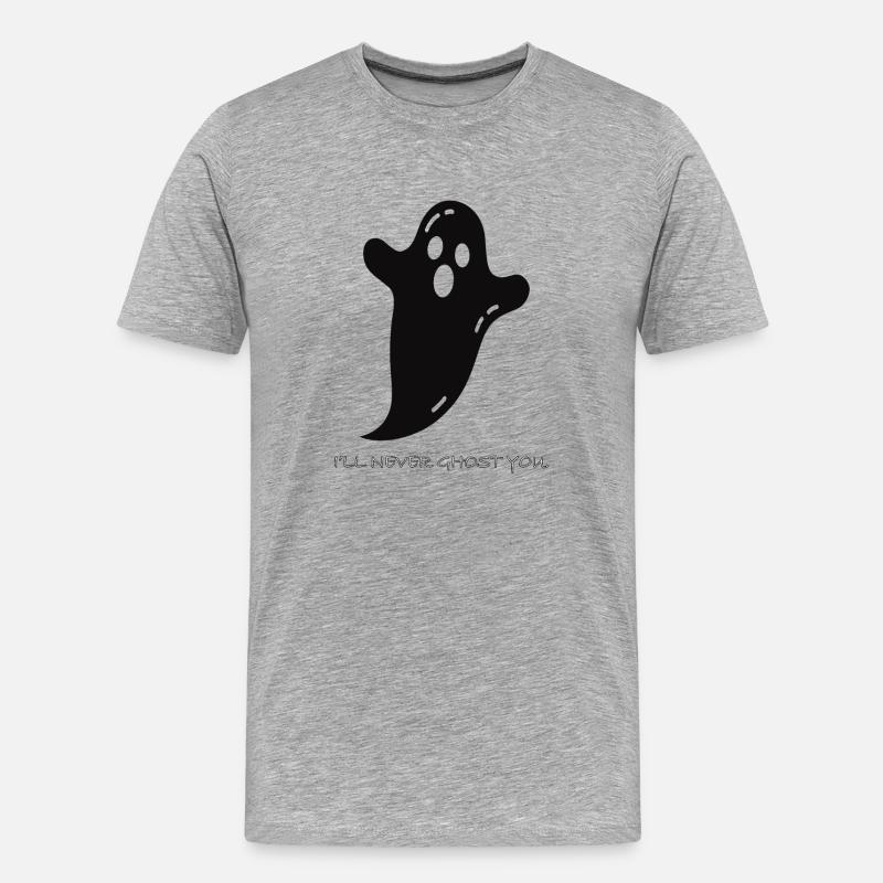 ICH WERDE DICH NIEMALS GHOSTEN - Männer Premium Bio T-Shirt - Grau meliert