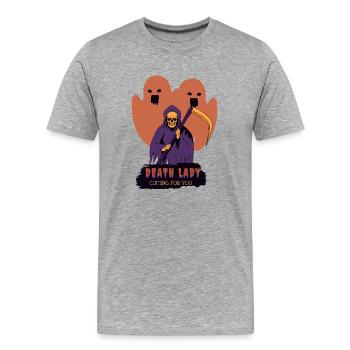 La mort - T-shirt bio Premium Homme - gris chiné - Devant - Damien (186cm)
