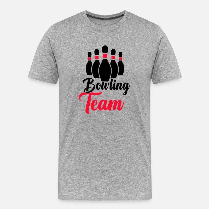 bowling team - Männer Premium Bio T-Shirt - Grau meliert