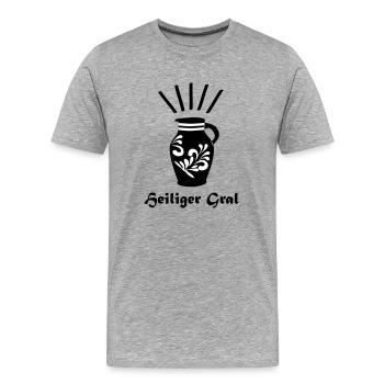 Bembel Heiliger Gral - Das Frankfurter Original - Männer Premium Bio T-Shirt - Grau meliert - Vorne - Damien (186cm)