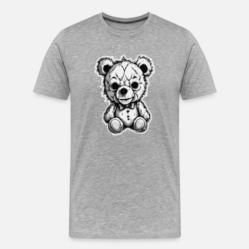 Teddybär / Kuscheltier / Stofftier / Geschenkidee - Männer Premium Bio T-Shirt - Grau meliert
