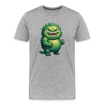 The Monster - Men's Premium Organic T-Shirt - heather grey - Front - Damien (186cm)