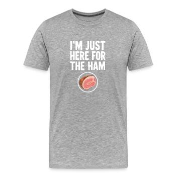 Schinken - Männer Premium Bio T-Shirt - Grau meliert - Vorne - Damien (186cm)