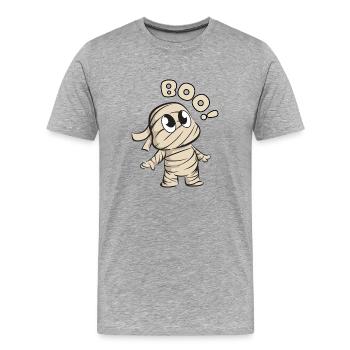 Halloween Süsse Mumie - Männer Premium Bio T-Shirt - Grau meliert - Vorne - Damien (186cm)