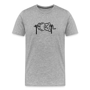 Pig Barbecue - Männer Premium Bio T-Shirt - Grau meliert - Vorne - Damien (186cm)