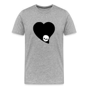 Selbst denken - Männer Premium Bio T-Shirt - Grau meliert - Vorne - Damien (186cm)