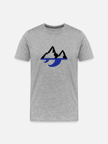 Mountain & Wave - Men's Premium Organic T-Shirt - heather grey