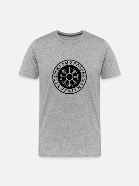 Black Vegvisir - Men's Premium Organic T-Shirt - heather grey