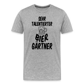 Biergarten Spruch Bier Alkohol Freunde Geschenk - Männer Premium Bio T-Shirt - Grau meliert - Vorne - Damien (186cm)