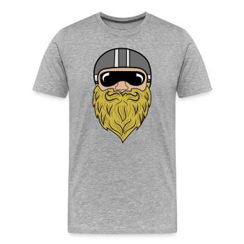 Beard Goatbeard Beard Hairstyle Mustache Beard Wearer - Men's Premium Organic T-Shirt - heather grey - Front - Damien (186cm)