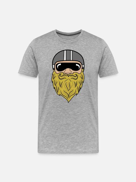 Bart Ziegenbart Bartfrisur Schnurrbart Bartträger - Männer Premium Bio T-Shirt - Grau meliert
