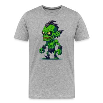 Zombie - T-shirt bio Premium Homme - gris chiné - Devant - Damien (186cm)