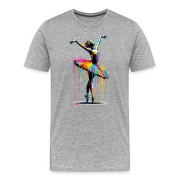 Balletttänzerin mit Tutu - Männer Premium Bio T-Shirt - Grau meliert - Vorne - Damien (186cm)