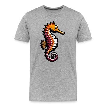 Hippocampe - T-shirt bio Premium Homme - gris chiné - Devant - Damien (186cm)