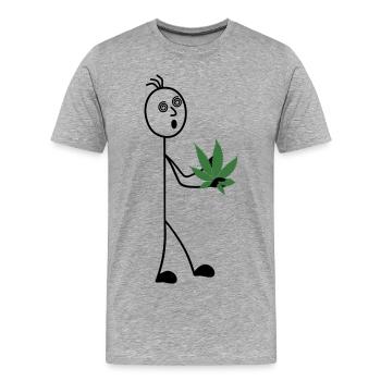 Hobby Gardener Figurine Stick - T-shirt bio Premium Homme - gris chiné - Devant - Damien (186cm)