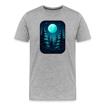 Pins au clair de lune - T-shirt bio Premium Homme - gris chiné - Devant - Damien (186cm)