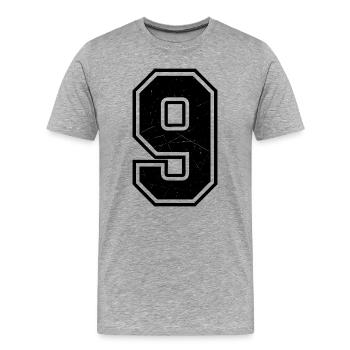 Neuf cassé au look scratch - T-shirt bio Premium Homme - gris chiné - Devant - Damien (186cm)