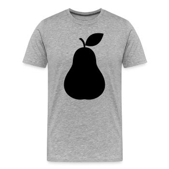 Birne silhouette Obst minimal - Männer Premium Bio T-Shirt - Grau meliert - Vorne - Damien (186cm)