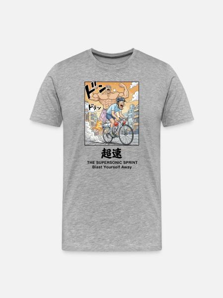 Supersonic Sprint Manga - Männer Premium Bio T-Shirt - Grau meliert