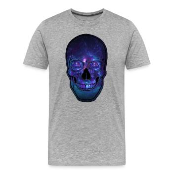 Galactic Skull Nebula - Men's Premium Organic T-Shirt - heather grey - Front - Damien (186cm)