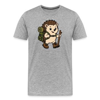 Écureuil Aventurier Errant - T-shirt bio Premium Homme - gris chiné - Devant - Damien (186cm)