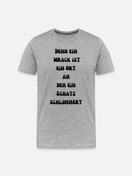 Ein Wrack, ein Schatz - Männer Premium Bio T-Shirt - Grau meliert