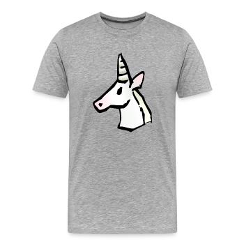 unicorn icon - T-shirt bio Premium Homme - gris chiné - Devant - Damien (186cm)