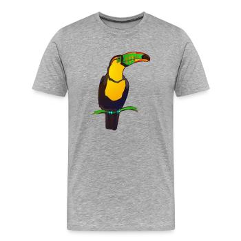 Toucan. Coloré. - T-shirt bio Premium Homme - gris chiné - Devant - Damien (186cm)