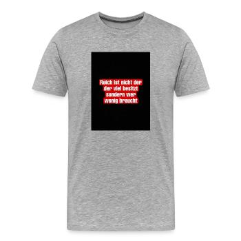 Zitat - Männer Premium Bio T-Shirt - Grau meliert - Vorne - Damien (186cm)