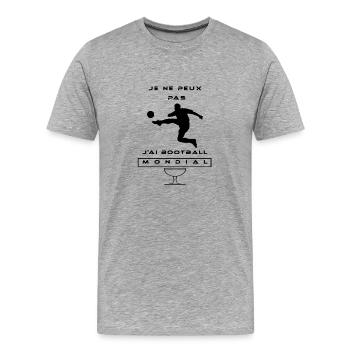 J'aime le football - T-shirt bio Premium Homme - gris chiné - Devant - Damien (186cm)
