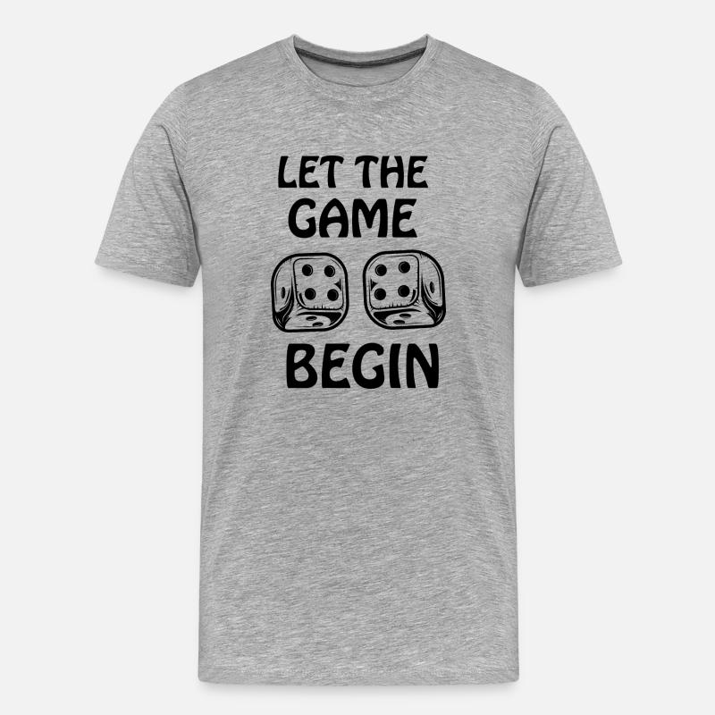 boardgame chess backgammon game night - Männer Premium Bio T-Shirt - Grau meliert