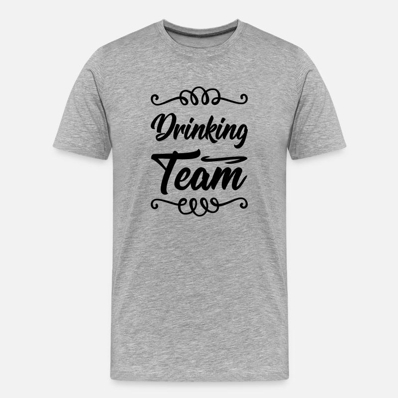 Drinking Team - Männer Premium Bio T-Shirt - Grau meliert
