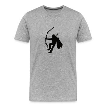 Ranger Silhouette, Roleplayer Silhouette - Men's Premium Organic T-Shirt - heather grey - Front - Damien (186cm)