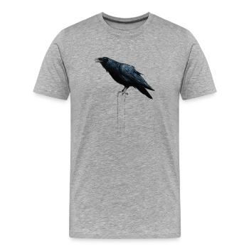 raven - Männer Premium Bio T-Shirt - Grau meliert - Vorne - Damien (186cm)