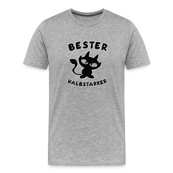 cool best half-strong design - Men's Premium Organic T-Shirt - heather grey - Front - Damien (186cm)