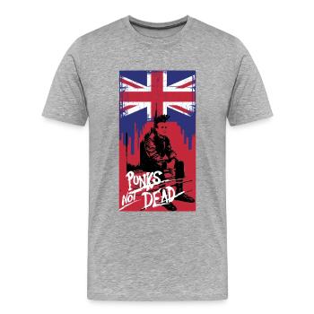 british punk rock - Men's Premium Organic T-Shirt - heather grey - Front - Damien (186cm)